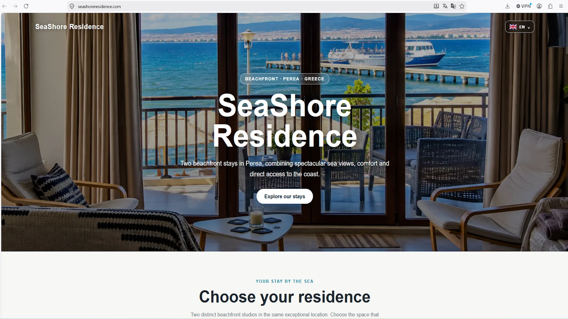 SeaShore Residence website preview